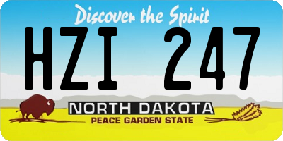 ND license plate HZI247