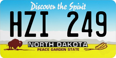 ND license plate HZI249