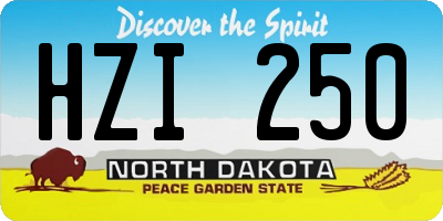 ND license plate HZI250