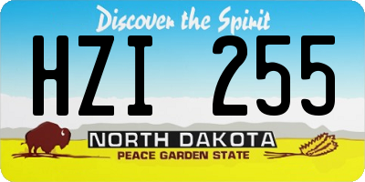 ND license plate HZI255