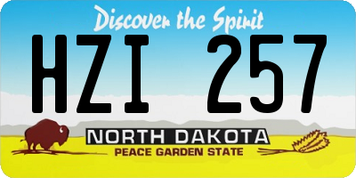 ND license plate HZI257