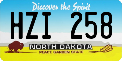 ND license plate HZI258