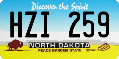 ND license plate HZI259