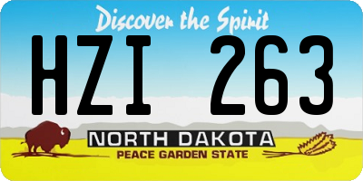 ND license plate HZI263