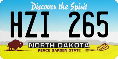 ND license plate HZI265