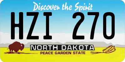 ND license plate HZI270