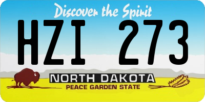 ND license plate HZI273