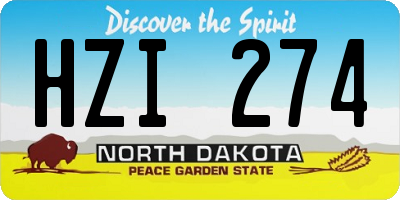 ND license plate HZI274