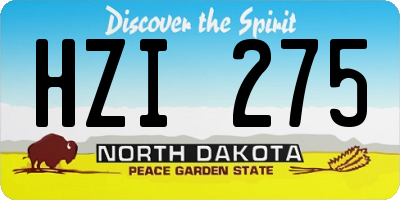 ND license plate HZI275