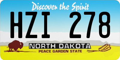 ND license plate HZI278