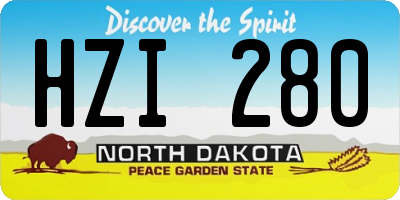 ND license plate HZI280