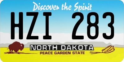 ND license plate HZI283
