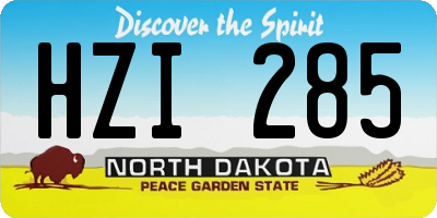 ND license plate HZI285