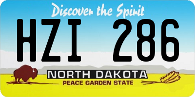 ND license plate HZI286