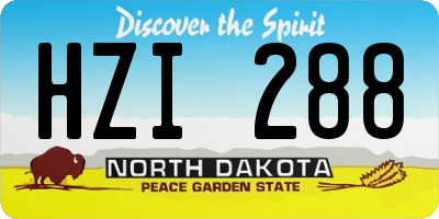 ND license plate HZI288