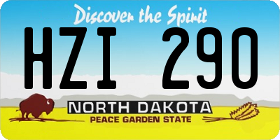 ND license plate HZI290