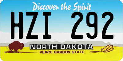 ND license plate HZI292