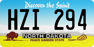 ND license plate HZI294