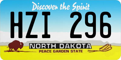 ND license plate HZI296