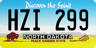 ND license plate HZI299