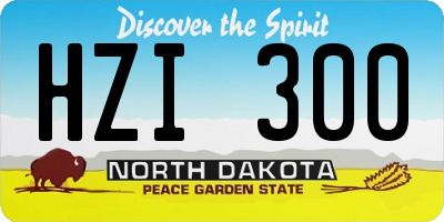 ND license plate HZI300