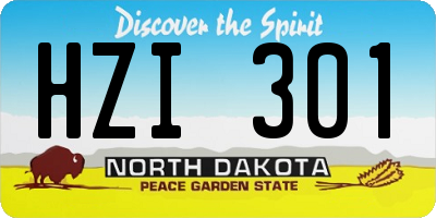 ND license plate HZI301