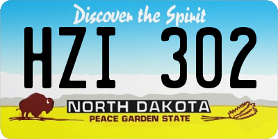 ND license plate HZI302