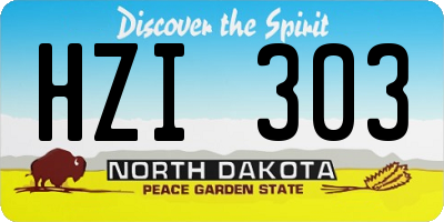 ND license plate HZI303