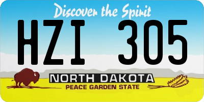 ND license plate HZI305
