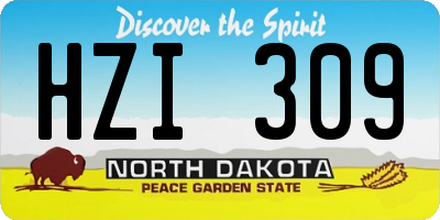 ND license plate HZI309