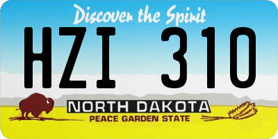 ND license plate HZI310