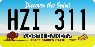 ND license plate HZI311