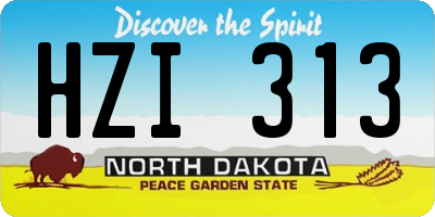 ND license plate HZI313