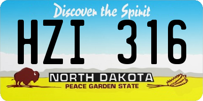ND license plate HZI316