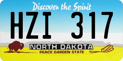 ND license plate HZI317