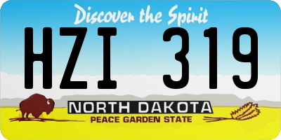 ND license plate HZI319