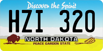 ND license plate HZI320