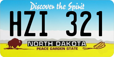 ND license plate HZI321