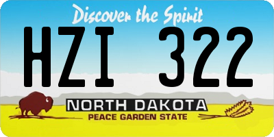 ND license plate HZI322