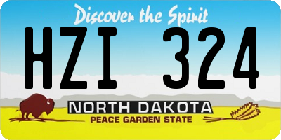 ND license plate HZI324