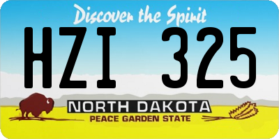 ND license plate HZI325