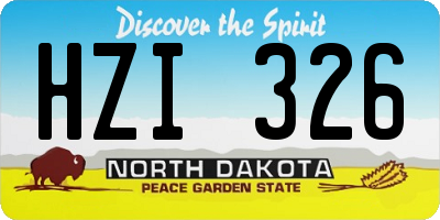ND license plate HZI326