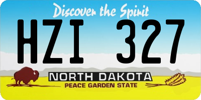ND license plate HZI327
