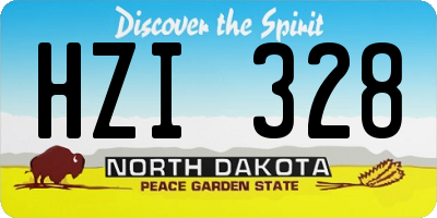 ND license plate HZI328