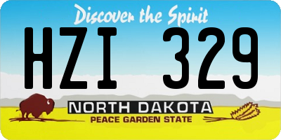 ND license plate HZI329