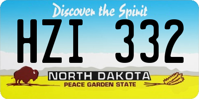 ND license plate HZI332