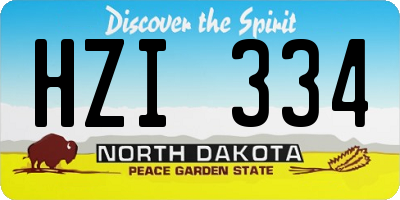 ND license plate HZI334