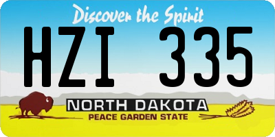 ND license plate HZI335