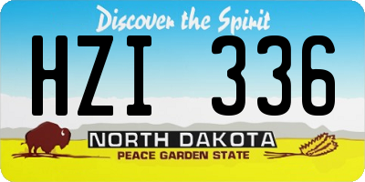 ND license plate HZI336