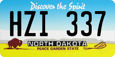 ND license plate HZI337